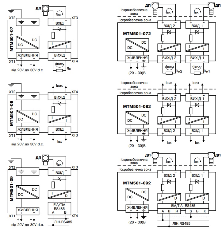 Схемы подключения барьеров МТМ501-07, МТМ501-072, МТМ501-08, МТМ501-082.jpg