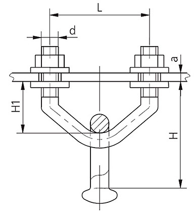 Рис.1. Схематическое изображение узлов крепления КГП-7-2Б, КГП-7-2В