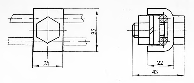 Рис.1. Схематическое изображение зажима для троса 6,7 мм